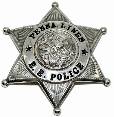 PENNA LINES RR POLICE BADGE  
