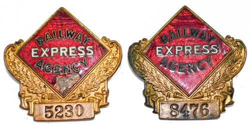 RAILWAY EXPRESS AGENCY BADGES  
