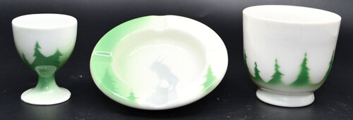 GN GLORY OF THE WEST ASHTRAY & EGG CUPS  
