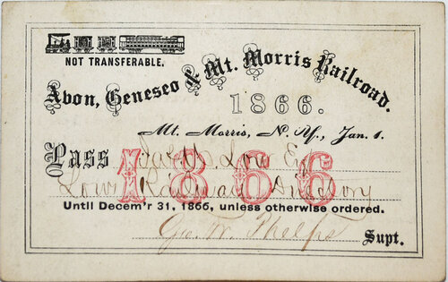 ABON GENESEO & MT. MORRIS RAILROAD PASS  