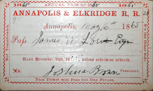 ANNAPOLIS & ELKRIDGE RR PASS  
