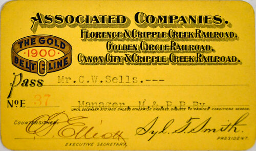 FLORENCE & CRIPPLE CREEK RAILROAD PASS  
