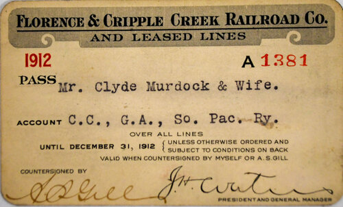 FLORENCE & CRIPPLE CREEK RAILROAD PASS  
