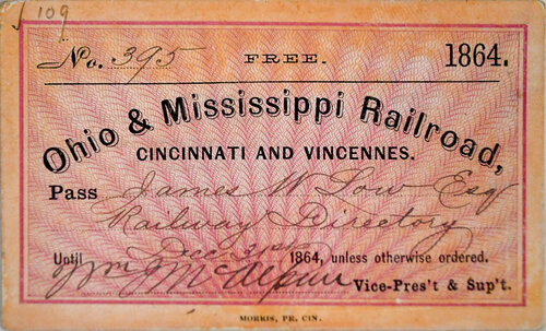 OHIO & MISSISSIPPI RAILROAD PASS  
