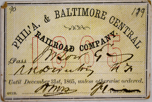 PHIL'A & BALTIMORE CENTRAL RAILROAD COMPANY PASS  
