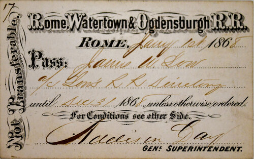 ROME WATERTOWN & OGDENSBURGH RR PASS  
