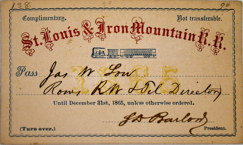 ST LOUIS & IRON MOUNTAIN RR PASS  
