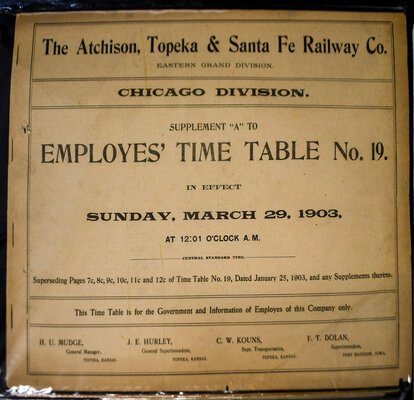 ATCHISON TOPEKA & SANTA FE TIMETABLES  
