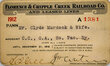 FLORENCE & CRIPPLE CREEK RAILROAD PASS  
