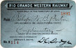 RIO GRANDE WESTERN RAILWAY PASS  
