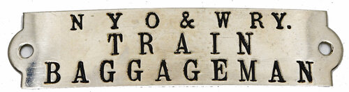 NYO&W RY TRAIN BAGGAGEMAN BADGE