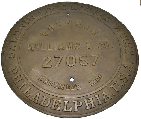 AT&SF RY BUILDERS PLATE