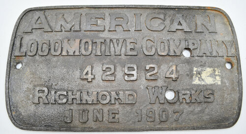 FTW&DC RR BUILDERS PLATE