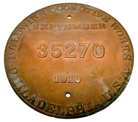 FTW&DC RR BUILDERS PLATE