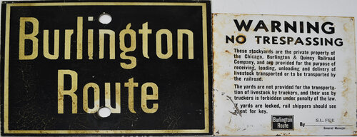 BURLINGTON ROUTE SIGNS