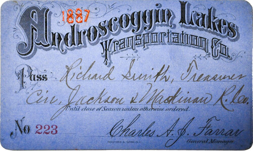 ANDROSCOGGIN LAKES TRANSPORTATION CO. PASS