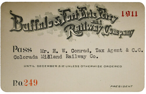 BUFFALO & FORT ERIE FERRY & RAILWAY CO PASS