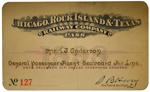 CHICAGO ROCK ISLAND & TEXAS RY CO PASS