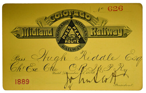 COLORADO MIDLAND RAILWAY PASS