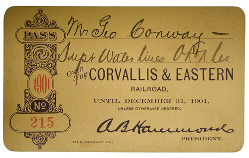 CORVALLIS & EASTERN RR PASS