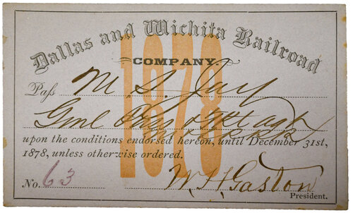 DALLAS & WICHITA RAILROAD PASS