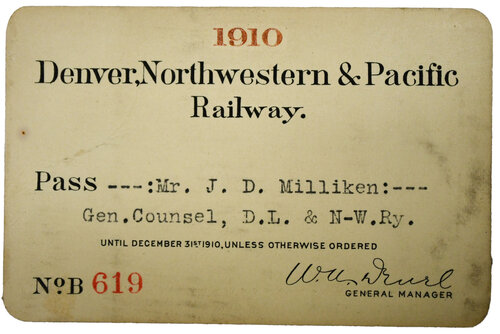 DENVER NORTHWESTERN & PACIFIC RAILWAY PASS
