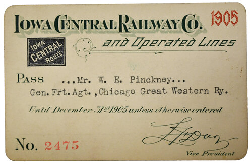 IOWA CENTRAL RAILWAY CO PASS