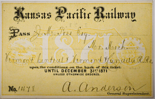KANSAS PACIFIC RAILWAY PASS