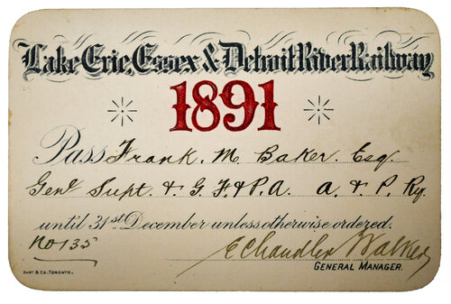 LAKE ERIE, ESSEX & DETROIT RIVER RAILWAY PASS