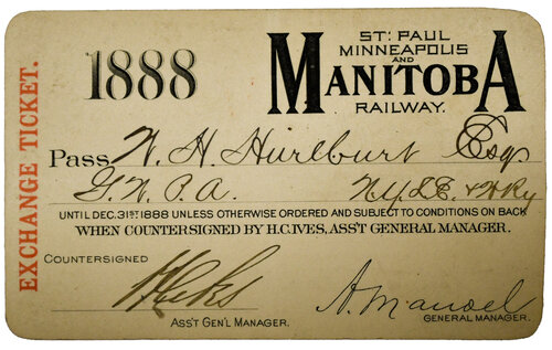 ST PAUL MINNEAPOLIS & MANITOBA RAILWAY PASS