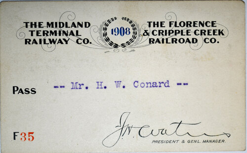 MIDLAND TERMINAL RY CO & FLORENCE & CRIPPLE CREEK RR CO PASS