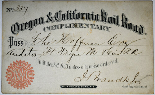 OREGON & CALIFORNIA RAILROAD PASS
