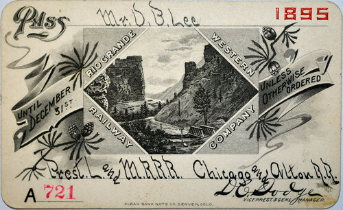 RIO GRANDE WESTERN RAILWAY COMPANY PASS