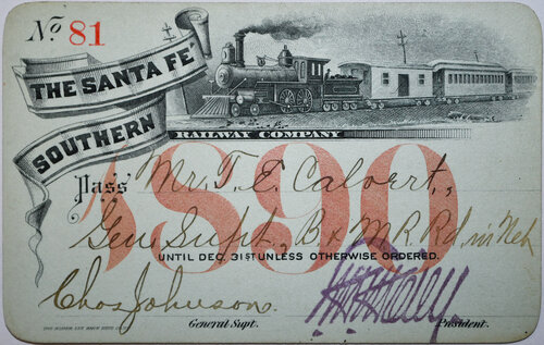 SANTA FE SOUTHERN RAILWAY COMPANY PASS