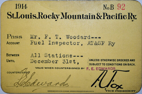 ST LOUIS ROCKY MOUNTAIN & PACIFIC RY PASS