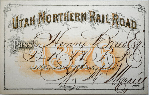 UTAH NORTHERN RAILROAD PASS