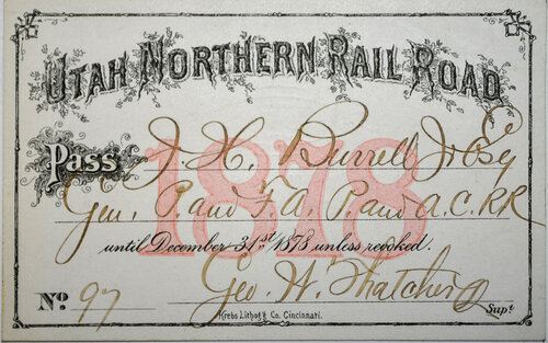UTAH NORTHERN RAILROAD PASS