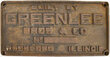 GREENLEE BROS & CO BUILDERS PLATE