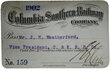 COLUMBIA SOUTHERN RAILWAY CO PASS
