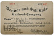 DENVER & SALT LAKE RAILROAD COMPANY PASS