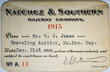NATCHEZ & SOUTHERN RAILWAY CO PASS