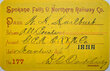 SPOKANE FALLS & NORTHERN RAILWAY CO PASS