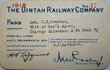 UINTAH RAILWAY COMPANY PASS