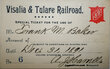 VISALIA & TULARE RAILROAD PASS