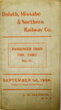 DULUTH MISSABE & NORTHERN RAILWAY CO TIMETABLE