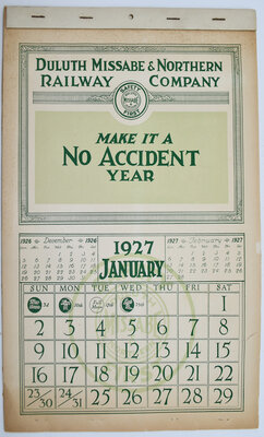 DULUTH MISSABE & NORTHERN CALENDAR