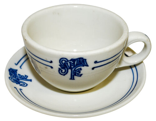 AT&SF BLEEDING BLUE CUP & SAUCER