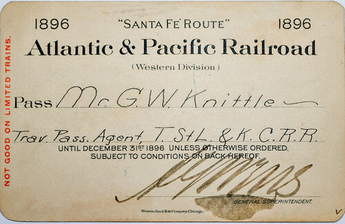 ATLANTIC & PACIFIC RR PASS