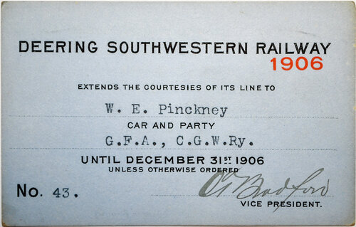 DEERING SOUTHWESTERN RY PASS