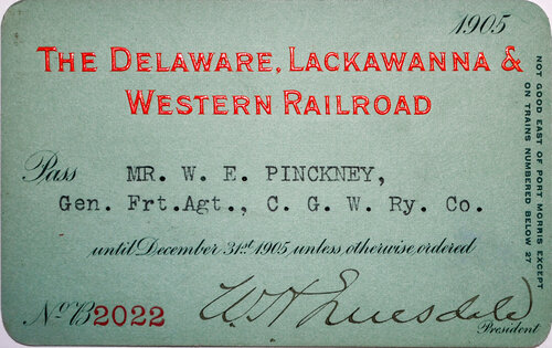 The DELAWARE LACKAWANNA & WESTERN RR PASS